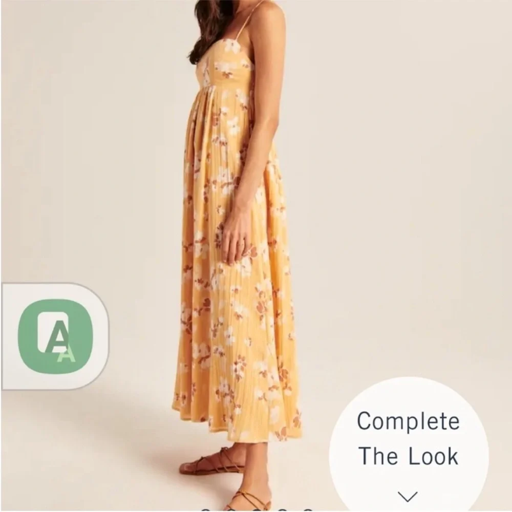 Abercrombie Yellow Floral Gauze Maxi Dress